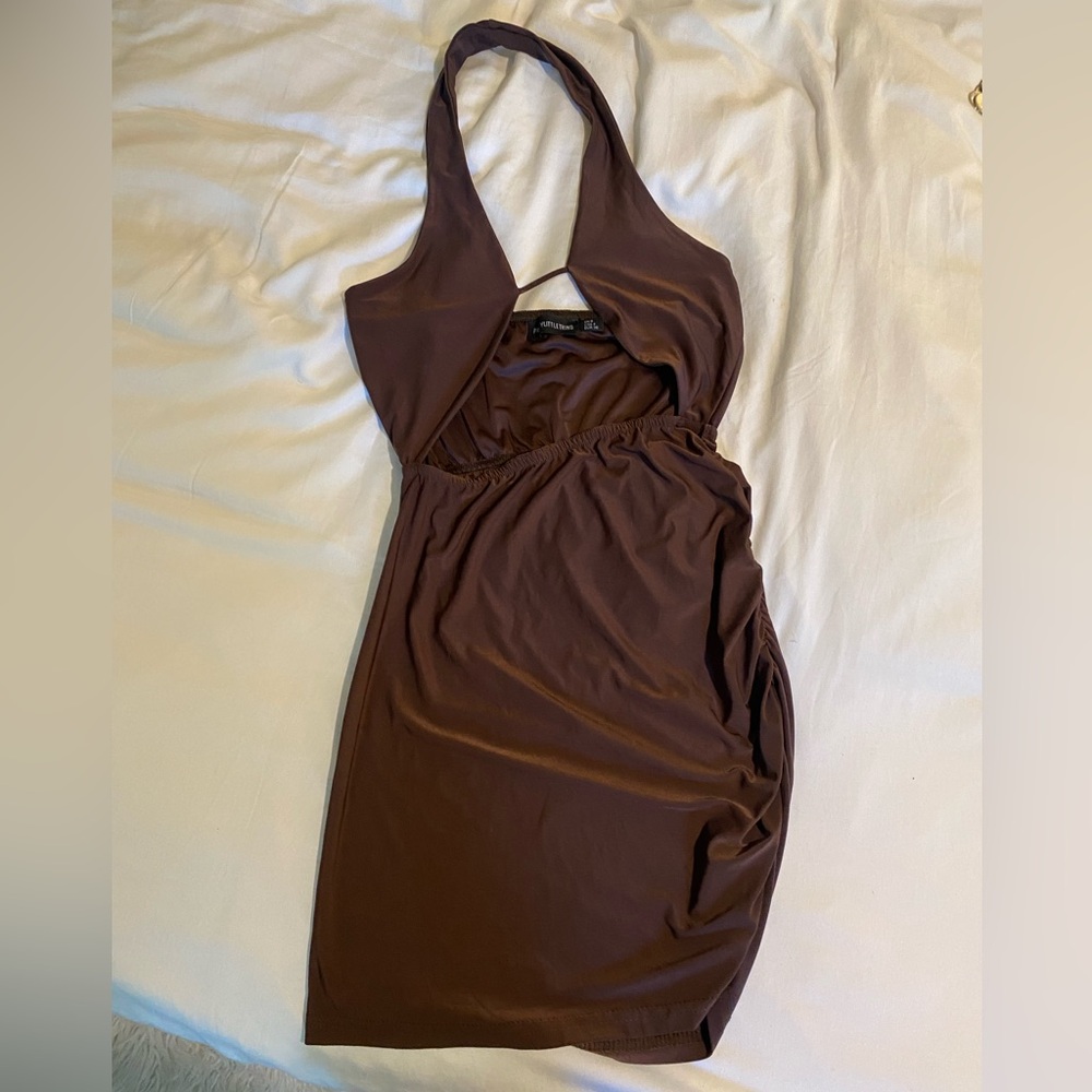 Brown halter dress